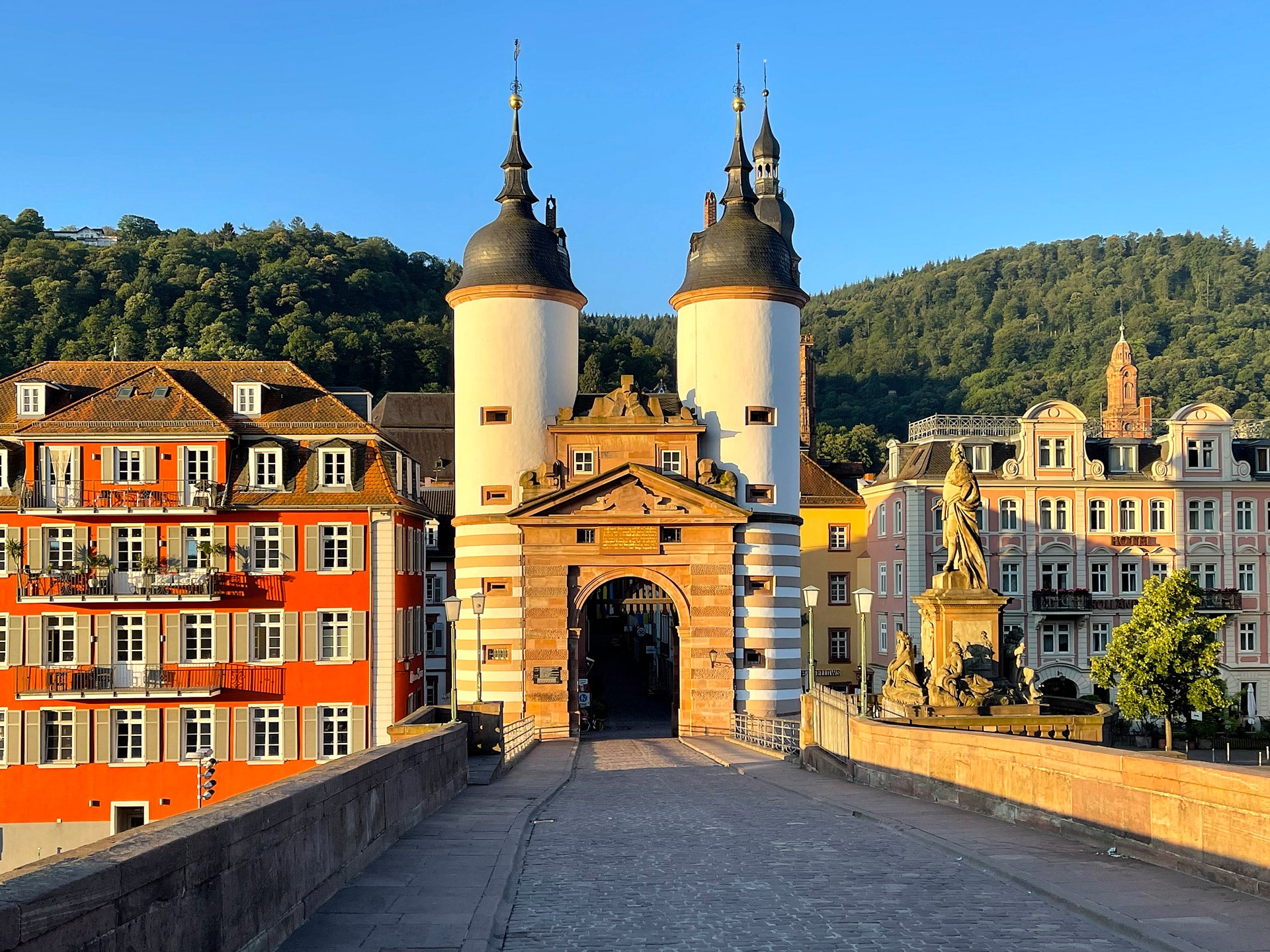 Poster Heidelberge Alte Brücke im Morgenlicht